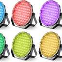 Betopper 54x1W RGB LED Stage DJ Par Lights with Remote Control, 6 Pack