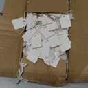 Paper Tags with String Attached - 1 1/ 4” x 7/ 8” (32 x 23 mm), 1000 Tags, Small White Marking Tags Strung, Jewelry Price Tags