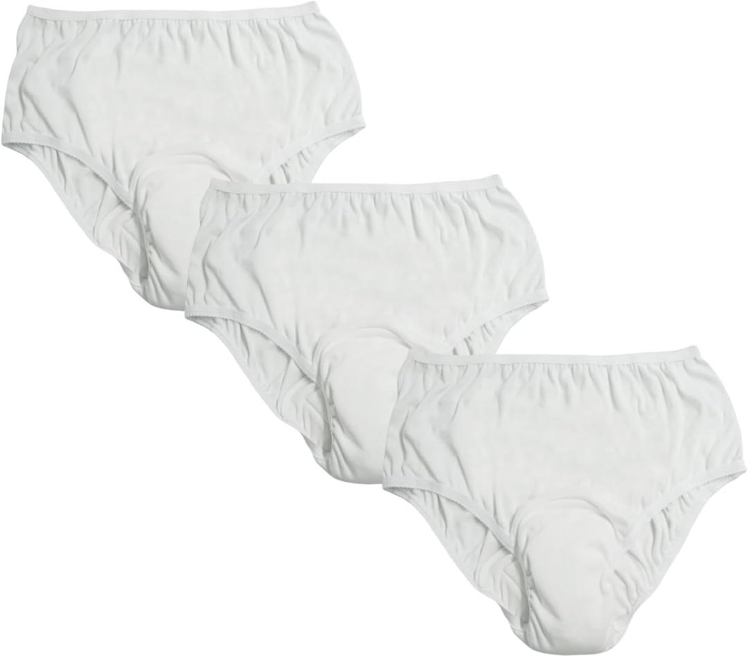 Pull On Style Adult Cloth Diaper for Women, Reusable Nappy Washable Elderly Incontinence Care Protection Nappies Underwear for Women, Repeatedly Washing Leak-Proof Safety Pants (27-39 inch Waist)
