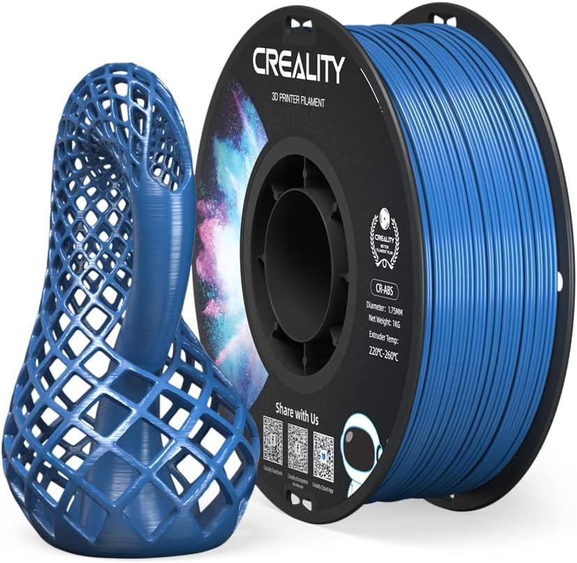 Creality ABS 3D Printing Filament 1.75mm, Excellent Resistance, Odorless Non-Toxic, Stability, Tough, 1kg(2.2lbs) ABS Filament 1.75 for 3D Printer (Blue)