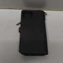 TwoHead Wallet Case Compatible with iPhone 15,Detachable Magnetic Phone Case,All-Round Protective Leather Phone Case with Card Holder,6.1,Black