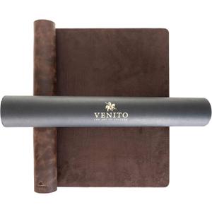 Venito Premium Leather Desk Pad Mat (36 X 19 inch) - Large Desk Mat for Keyboard and Mouse Home Office Accessories (Coffee Brown)