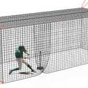 8x8x20 /10x10x35/12x12x55ft Heavy Duty Enclosed Batting Cage Net With Door, Only Net, No Poles and Frame, Professional Softball Baseball Nets for Batting and Pitching, Batting Cages for Backyard