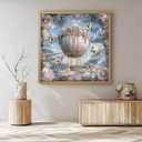 Hot Air Balloon Puzzle 1000 Pieces, PICKFORU Fantasy Butterfly Rose Flower Jigsaw Puzzle, Impossible Unique Nature Art Theme, Challenging for Adults