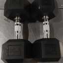 Barbell Set of 2 Hex Rubber Dumbbell with Metal Handles, Pair of 2 Heavy Dumbbells
 2×25LB