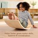 Fisher-Price Wood Montessori Toy Rockin' Balance Board, American Montessori Society Seal of Excellence, 31.7-Inch Wooden Motor Skills Learning Activity for Kids Ages 3+ Years, 30.9843 Inches X 11.4173 Inches X 7.4803 Inches