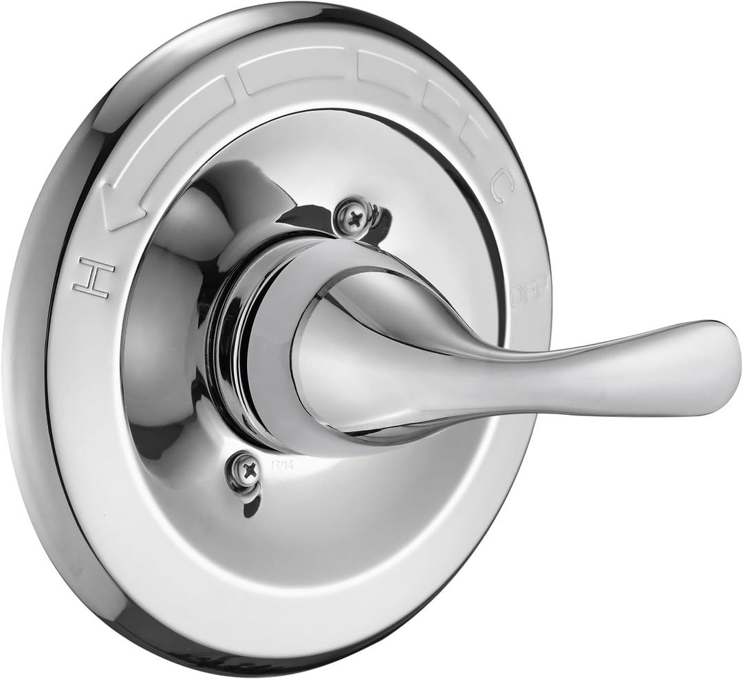Shower Trim Kit Compatible with 13/14 Series, Shower Cover Plate with Handle, Chrome(Valve& Catridge Not Included)