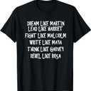 Dream Like Martin Black History Month for kids boy men women T-Shirt (XL, Black)