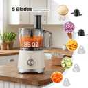 OLIXIS Food Processor 10.5 Cups, 600W Powerful Food processors with 5 Blades, Dishwasher Safe Meat Grinder for Slicing, Shredding, Chopping, Kneading, for Meat, Vegetables, Fruit, Dough