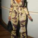 Sexy 2 Piece Outfits for Women Mesh Print Long Sleeve Button Down Shirt and High Rise Flare Pants Matching Set (M)