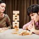 VKX 48Pcs Super Naughty Block Tower Game, Valentine Tumbling Wooden Tower Stacking Blocks Games for Date Night Ideas for Adults Night