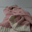 Snuggle Sac Heather Pink Throw Blanket for Couch, Reversible Super Soft Blankets Warm Cozy Knit Fuzzy Plush Lightweight Throws for Sofa, Bed, Camping,Heather Pink, 60x80