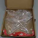 Prelit Christmas Star Tree Topper 9'' Clear Five-Pointed Star Tree Topper with Warm White Lights for Indoor Office Xmas New Year Holiday Tree Decoration