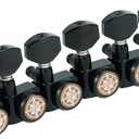 Guyker 6 In-line Guitar Locking Tuners  1:18 Locking Tuning Key Pegs Tuners  Black