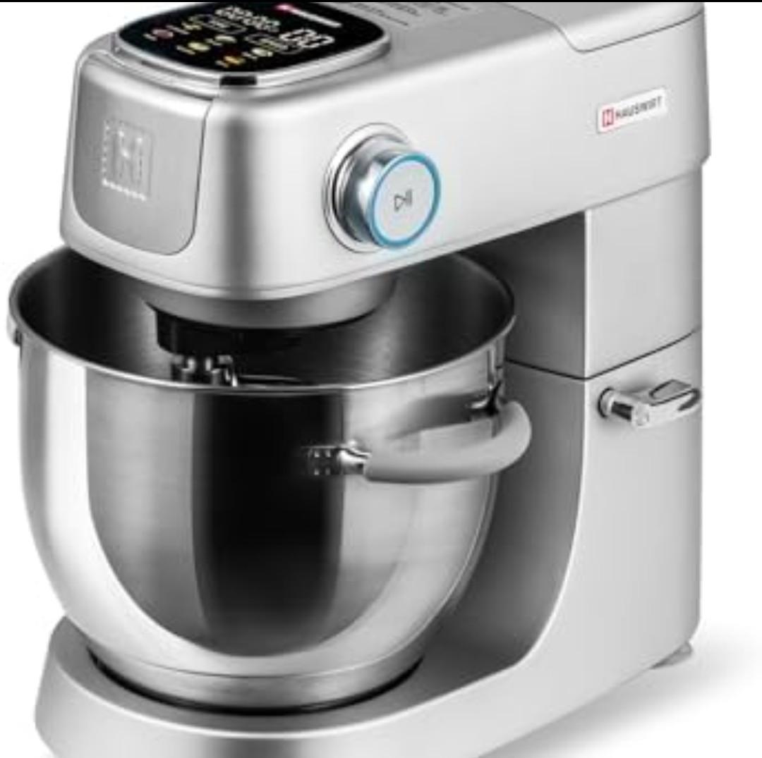 Hauswirt Stand Mixer 6QT XL Large, 4.5" LED Touch Screen Electric Household Stand Up Mixer, Full Metal Structure Standing Mixer 11-Speed, Dough Cake Bread Mixer – Silver