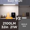 LED Under Cabinet Lighting Hardwired Or Plug in,32 Inch21W2100LM Super Bright,Dimmable with Dimmer,120V 5CCT 2700/3000/3500/4000/5000K, Linkable Cabinet Light,Under Counter Lights for Kitchen