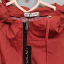 IN'VOLAND Women's Rain Jacket Plus Size Long Raincoat Lightweight Hooded Windbreaker Waterproof Jackets with Pockets (Red, 24W)