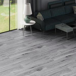 Vinyl Flooring - Lino Flooring Peel & Stick Floor Tiles Self Adhesive Floor Planks,2mm 18 Planks Waterproof for Kitchen Living Room Hallway Floor Plank (27Sq.Ft,Light Grey)