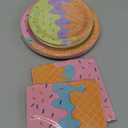 Lousuip 96PCS Ice Cream Plates and Napkins Party Supplies Ice Cream Disposable Paper Plates Napkins Tableware Set for Birthday Baby Shower Sweet Summer Ice Party, Serve 48 Guests