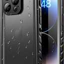 SPORTLINK for iPhone 14 Pro Case - Waterproof Shockproof Dustproof Full Body Sealed Protective Case with Built-in Screen Protector for iPhone 14 Pro 6.1'' Black