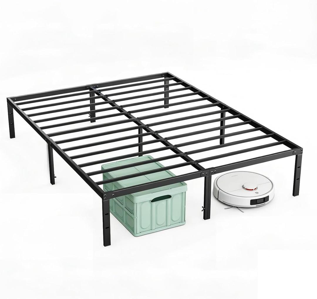 OLIXIS Full Bed Frame, Heavy Duty Sturdy 12 Inch Metal Platform Bed Frames, Enhanced Stability & Noise-Free, Under-Bed Storage, No Box Spring Needed, Easy Assembly