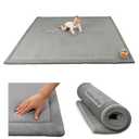 Premium Baby Playmat for Floor 60" x 80" Dark Gray – Cloudsoft Coral Velvet Memory Foam Rug for Crawling – Non-Slip, Water-Resistant, Non-Toxic, Easy-Care Muscle Mat – Thick Play Mat for Baby