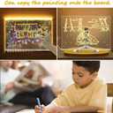 LED Note Board with Colors, Illuminated Acrylic Information Marker Board with Light,Equipped with Adjustable Bracket and 7-Color Pens, Valentine's Day Gift LED Drawing Board (30 * 20 cm)