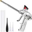 Preciva Foam Gun, Aluminum Alloy Foaming Gun Heavy Duty PU Expanding Caulking Gun Spray Application Applicator for Caulking, Filling, Sealing, Home and Office Use
