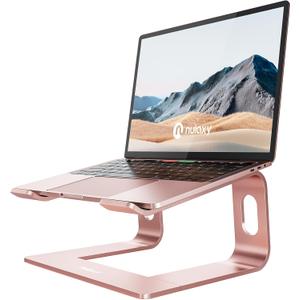 Nulaxy Laptop Stand, Ergonomic Aluminum Laptop Computer Stand, Detachable Laptop Riser Notebook Holder Stand Compatible with MacBook Air Pro, Dell XPS, HP, Lenovo More 10-16 Laptops - Rose Gold