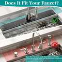 Stone Faucet Mat for Kitchen Sink - Quick Dry Diatomite Sink Splash Guard, Prevents Moisture Buildup & Water Stains, Water Absorbing Stone Tray for Bathroom Countertop (Dark Gray, 30" x 4")