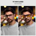 Night Driving Glasses for Men Women Fit Over Sunglasses Anti Glare Polarized HD Night Vision Glasses (A12 Transparent Red Frame/ Night Vision Lens)