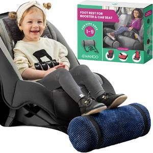 Car Seat Foot Rest for Kids | Car Seat Accessories | Leg Rest for Car Seat Kids | Car Foot Rest with Extra Long Straps Adjusts to Any Carseat Or Toodlers Booster Seat Navy by SWANOO Blu