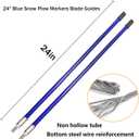 C CLINK 24''Snow Plow Blade Markers Guides Blue 304 Stainless Steel Vertical Stud Bracket for Most Blizzard Boss SNO-Way Western Meyer Polaris plow Mark The Edge of The Plow