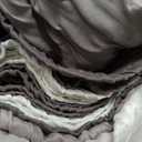 MitoVilla Grey Ombre Shower Curtain, Farmhouse Waves Fabric Shower Curtains for Modern Hotel Bathroom Decor, 3D Geometric Embossed Textured, Waterproof & Wrinkle Resistant, 72 x 72