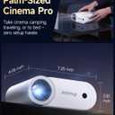Mini Projector With WiFi and Bluetooth, 400 ANSI Portable Mini Projectors for iPhone, Native 1080P 4K Support Home Theater for Outdoor, 200 Display for Smartphone/HDMI/USB/TV Stick