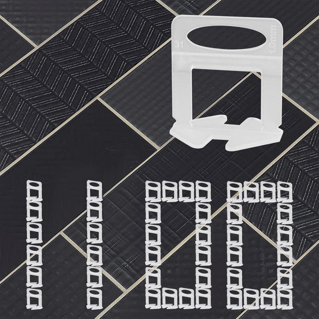 1100 Pcs Tile Leveling System Clips 1/8" (3.0mm) for Ceramic Tile and Stone Installation - DIY Tile Leveler Spacers Kit for Perfect Alignment(1100, 1/8)