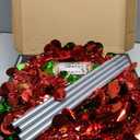 5 FT Collapsible Sequin Pop Up Christmas Tree with 90 LED Lights, Skinny Pencil Tinsel Xmas Tree with Stand for Apartments (Red Green)