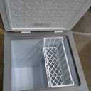 Midea MERC05C4BAWW Chest Freezer, 5.1 Cubic Feet Freezer With Removable Basket, Interior LED Light, Adjustable Temperature, For Kitchen Apartment Office, White