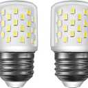 W11216993 LED Bulb 8009 5W 50Watt Equivalent, for Freezer,Refrigerator,Microwave,Range Vent Hood,E26/E27 Base 450 Lumen, 40A15,5304511738 Bulb Replacement,AC100-265V (Daylight White 6000K, 2Pack)