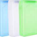 PATIKIL 6.5" x 4.5" Hard Drive Disk Case, 1Set Plastic Hard Disk Storage Box Portable Anti-Static Case for 3.5" External SSD HDD, White/Green/Blue