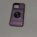 Vofolen for iPhone 15 Pro Max Case Wallet with Card Holder [Store 2 Cards] + 360° Magnetic Rotated Ring Kickstand, Heavy Duty Drop Protection Wallet Phone Case for iPhone 15 Pro Max 6.7 Inch Purple