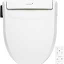 SmartBidet SB-1000WE Electric Bidet Toilet Seat with Heated Seating, Warm Air Dryer, Temperature Control Wash, and Remote Control, Elongated Seating