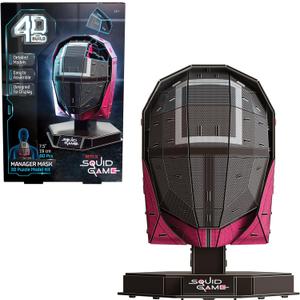 4D Build, Squid Game Manager Mask 3D Model Kit, Squid Game Collectibles & Desk Dcor, 80 Pieces, for Ages 12 & Up