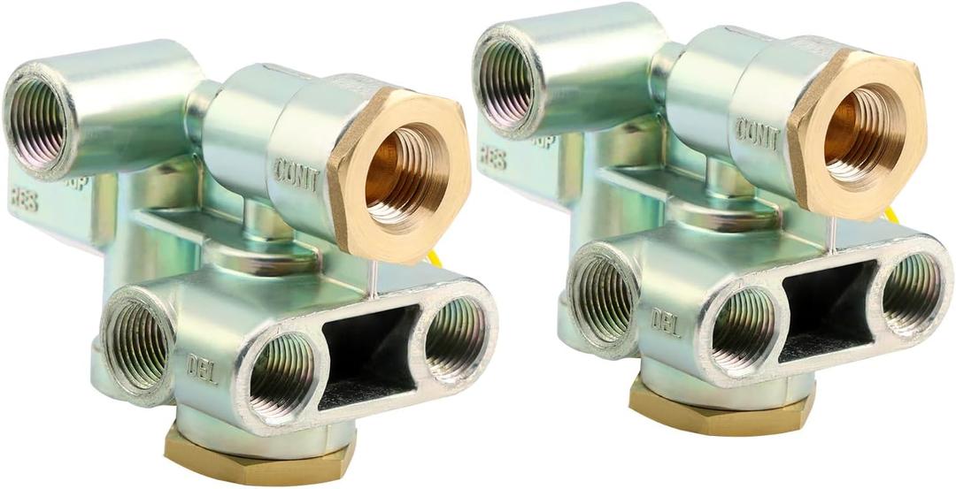 110500 Sealco Spring Brake Control Valve 2 pcs, Replaces# 110500X, 170.110500, 065438, 51131, Trailer 3/8" Ports Priority Valve, Emergency Stop Priority Parking