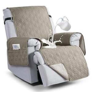 VANSOFY 100% Waterproof Recliner Chair Covers, Recliner Cover Non-Slip Dog Chair Cover Furniture Protector Washable Slipcover with Pocket, Elastic Straps for Pets, Dogs(Khaki, 25")