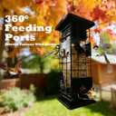 Squirrel Proof Bird Feeders Outdoor Hanging Metal Feeder, 4 Ports for Wild Birds | Weather-Resistant, 2.5 LB Capacity, Ideal for Family Yards & Gardens