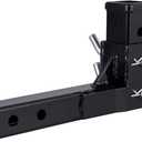 Folding 2" Trailer Hitch Adapter, Hitch Mount Adapter Black Power Coat Finished 500LB TW Capacity -Thicker Material Upgraded Version