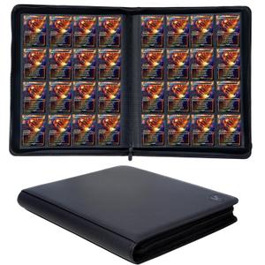 1000+ Pockets Trading Card Binder, 16-Pocket Card Ablum Compatible with MTG,Sports Cards & Other Standard Size Trading Cards (Black)