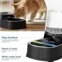 Automatic Gravity Water Dispenser for Dogs, 1Gallon Stainless Steel Dog and Cat Water Bowl Dispenser, Dog Water Fountain Dispenser for Small&Medium Dogs, Cats, Puppies(Black)