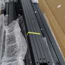 14 Inch Platform Built-in Headboard Sturdy Metal Frame Canopy Bed Frame with Four Posters, Black Queen Size